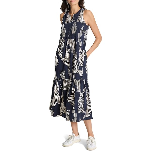 NIC+ZOE Women's Evening Petal Blouse Dress, Black Multi at Amazon